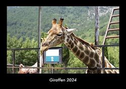 Giraffen 2024 Fotokalender DIN A3: Monatskalender mit Bild-Motiven von Haustieren, Bauernhof, wilden Tieren und Raubtieren