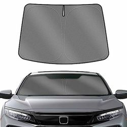 Karltys Windshield Sun Shade for 2016-2021 Honda Civic 10th Gen., Upgraded UPF50+ 240T Civic Front Window Sunshade, Foldable Car Heat Shield UV Ray Sun Visor Protector Keep Vehicle Cooler