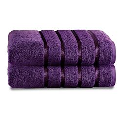 GC GAVENO CAVAILIA Fade Resistant Luxury Towels, Extra Absorbent 100% Ringspun Egyptian Cotton 500 GSM Bathroom Set, Aubergine, 2 Pk Jumbo Bath Sheet