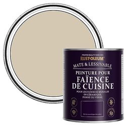 Rust-Oleum Peinture Beige Résistante à l'eau pour Faïence de Cuisine, Finition Mate - Caramel 750ml
