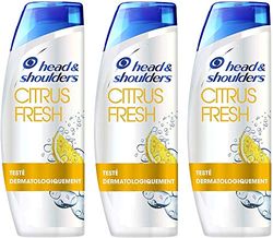 Head & Shoulders, Citrus Fresh Shampoo antiforfora, protezione a lunga durata dal prurito, per capelli grassi, profumi di agrumi, confezione da 3 x 500 ml