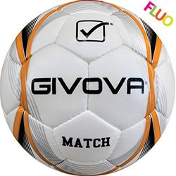 Givova PAL012, Pallone Unisex – Adulto, Arancio Fluo/Nero, 4