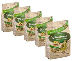 Fidelio Nourriture pour Oiseaux Sauvages, mélange de vitamines, Nourriture Toute l'année, Riche en protéines/énergiques, Nourriture pour Oiseaux Sauvages, 5 x 900 g (4,5 kg)