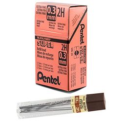 Pentel vulling, 0,3 mm, 2H, 12 buizen, 12 stuks)