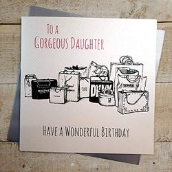 White Cotton Cards Code XE20 groot"To A Gorgeous Daughter Have A Wonderful Birthday" handwerk
