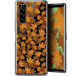 Caseink Beschermhoesje voor Sony Xperia 5 (6.1) [gel, motief HD gedrukt in Frankrijk, collectie Herfst 16, bladdesign, zacht - ultradun]