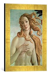 Ingelijste afbeelding van Sandro Botticelli "Venus, detail van The Birth of Venus, c.1485 (detail of 412)", kunstdruk in hoogwaardige handgemaakte fotolijst, 30x40 cm, goud raya