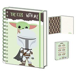Pyramid International Cuaderno de Star Wars (The Mandalorian 'The Kid's With Me' Design) Wiro A5 bloc de escritura y diario, regalos de Star Wars para hombres, mujeres y niños, mercancía oficial