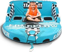 SereneLife Zware Opblaasbare Sleeptube - Water Tube Boot Float Sleepraft, Watersport Opblaasbare Trekboten/Tubes/Sleeptubes met Schuimzitjes, PVC Blaas, Handvatten