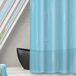 MSV Rideau de Douche Polyester Romana 180x180cm Bleu Clair Transparent