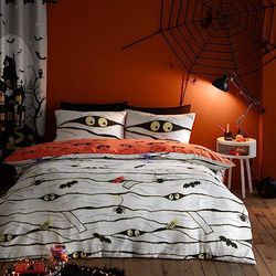 Bedlam - Parure de lit d'halloween phosphorescente pour Enfants – Mummy – Parure de lit Double en Blanc