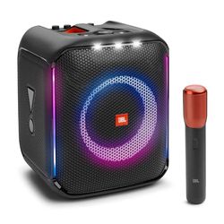 JBL PartyBox Encore Essential Altoparlante portatile per interni ed esterni con luci integrate, Design IPX4 a prova di schizzi, Bassi profondi e 10 ore di riproduzione, Nero