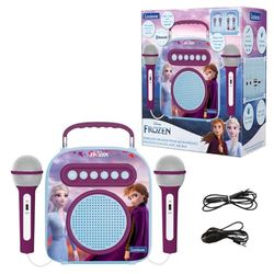 Lexibook- Disney La Reine des Neiges Elsa & Anna Mon Enceinte secrète Portable sans Fil, avec Microphone, Prise Jack, Ports TF/SD, Bleu, BTC050FZ
