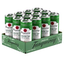 Tanqueray Ginebras London Dry Gin y Tonic 250 ml x 12