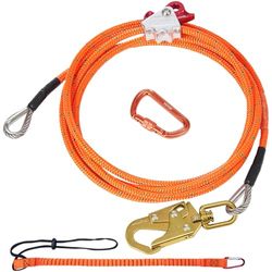 VEVOR Kit klimtouw kern van staaldraad diameter 12,7 mm kit flipline 4,88 m voor klimmen klikhaak van staallegering karabijnhaak van aluminiumlegering breukspanning 35,7 KN