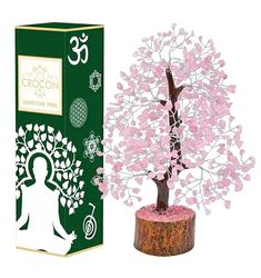 Rozenkwarts Edelsteen Levensboom Kristalboom voor genezing Feng Shui woondecoratie Geluk Gem Bonsai, Geldboom Rijkdom en welvaart Spirituele verjaardagscadeaus voor vrouwen haar maat: 10-12"