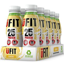 UFIT High 25g Protein Shake - Banana Flavour- Fat Free - No Added Sugar – Ready to Drink - 10 x 330ml (Packaging May Vary)