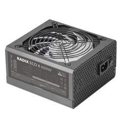 Tacens Radix ECO X 650, Alimentation PC ATX 650W, 6 Ans Garantie, Technologie Silencieuse AI-RPM, +87% Efficacité, Noir