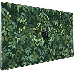 Mechanical Cattle Alfombrilla de Escritorio con diseño de Gato Lindo Kawaii, Color Verde, decoración Grande para Juegos, Alfombrilla de Mouse, computadora, Oficina, Teclado, Laptop, animé Grande XL