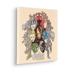 Komar kanvasbild i äkta träram Avengers Strike Back storlek 40 x 40 cm Marvel barnrum