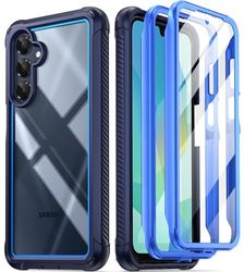 Poetic Guardian Hoesje voor Samsung Galaxy A16 4G/5G, [2 voorframe] [20 FT Mil-Grade Drop Tested] Full-Body Hybrid Shockproof Cover met ingebouwde schermbeschermer, blauw/transparant