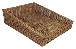 Red Hamper PT043 Medium Flat Display Wicker Tray, Brown