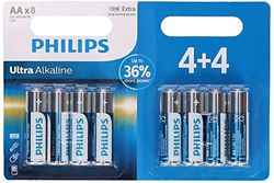 Philips lr6e8b/10 Ultra Alkaline "8 X AA BATTERIE Argento/Blu/Bianco