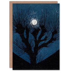Artery8 Julie de Graag Art Card Full Moon Light and Tree Silhouette