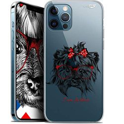 Caseink Beschermhoes voor Apple iPhone 12 Pro Max (6,7 inch), Gel, HD [bedrukt in Frankrijk] iPhone 12 Pro Max beschermhoes – zacht – stootvast – Fashion Dog