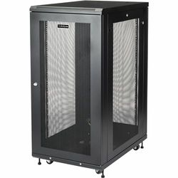 StarTech.com Armadio Rack 19" 24U su Ruote a 4 Montanti, Server Rack a Profondità Regolabile con Ripiano da 1U e Serratura