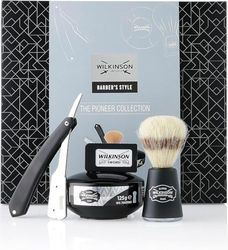 Wilkinson Sword Kit de Afeitado Clásico Manual - Set Regalo para Hombres. Incluye: Navaja de Afeitar Clásica + 5 Cuchillas de Doble Hoja + Brocha de Afeitar + Jabón de Afeitado