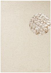 BT Carpet Tapete Wolly Tapete de sala de estar de cabelo curto com aspeto de lã Skandi, sala de jantar, sala de estar, quarto das crianças, quarto, creme, 160 x 240 cm