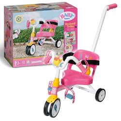 BABY born driewieler 835456 - Driewieler voor poppen tot 43 cm - Met functionele wielen, afneembaar stuur, claxon, pedaalriemen en veiligheidsgordel - Vanaf 3 jaar oud
