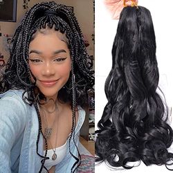 Luoyudu - 【Materiale in fibra sintetica della migliore qualità】Capelli intrecciati ricci francesi realizzati in fibra sintetica di prima qualità, queste extension uniche hanno un aspetto più naturale