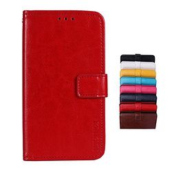 SHIEID® ASUS Zenfone MAX Pro M1 ZB602KL Funda Faux Cuero Billetera Funda para ASUS Zenfone MAX Pro M1 ZB602KL con Stand Función(Rojo)