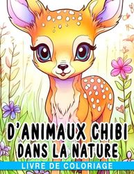 Livre de coloriage d'animaux Chibi dans la nature: Découvrez les animaux dans leur habitat naturel à travers des illustrations mignonnes et ludiques.