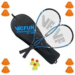 VICTOR Speed Badminton 100 Set - 2 racchette da badminton, 3 palline e una borsa da badminton Set campo