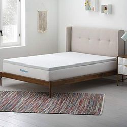 Linenspa Matrastopper, 100 x 200 cm, 5 cm hoog, matrastopper met traagschuim gel en wasbare overtrek met ritssluiting, Öko-Tex, wit