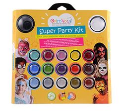GRIM'TOUT- Palette Trucchi, Colore 17 Couleurs: 15 Dont 5 Nacrées 2ml + Le Noir Et Le Blanc En 7ml, Taille S, GT41637