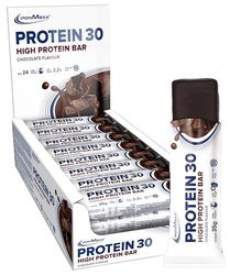 IronMaxx Protein 30 Protein Bar Chocolate - 24 x high-Protein Snacks, 35g, Reduced Sugar, 30% Protein Content, Delicious Snack with a Delicate Cream Filling