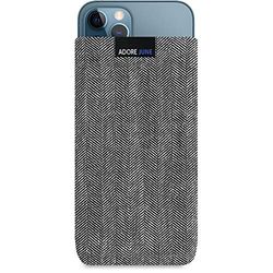 Adore June Business Funda Compatible con iPhone 13 / iPhone 13 Pro/iPhone 12 / iPhone 12 Pro Material Característico, Efecto Limpiador de Pantalla, Gris/Negro