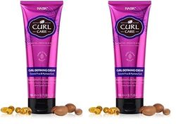 HASK Curl Care Curl Defining Cream for curly hair, vegan formula, cruelty free, color safe, gluten-free, sulfate-free, paraben-free - 1 198 ml Tube (Pack of 2)