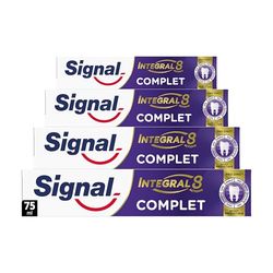 SIGNAL - Dentifrice Integral 8 Complet Effet Prébiotique - Protection Complète 3x plus efficace -96% d’ingrédients d’origine naturelle (lot de 4x75ml)