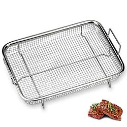 Crisper Basket Roestvrij Staal Lade Bakken Pan Set Mand Roestvrij Staal Crisper Mand Crisping Basket Mesh Crisping Grill Mand Oven Bakplaat Picknick Barbecue Krokant Gebakken