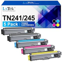 LxTek TN241 Compatible Toner Remplacement pour Brother TN241 TN245 pour MFC-9330CDW DCP-9020CDW MFC-9332CDN DCP-9015CDW MFC-9340CDW HL-3140CW MFC-9140CDN HL-3150CDW (Noir Cyan Magenta Jaune, 5-Pack)