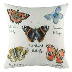 Evans Lichfield Art fjäril polyester fylld kudde, multi, 43 x 43 cm