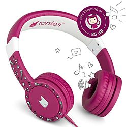 Tonies Bedrade hoofdtelefoon voor Toniebox, Kid-Safe Volume-Limiting Gewatteerde Over Ear Hoofdtelefoon voor het Luisteren naar Tonie Audiobooks, 1,2 m Kabel en 3,5 mm Jack. paars.