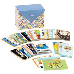 Hallmark 5EDX1012 Set van 24 handgemaakte geassorteerde wenskaarten in doos, visgraatpatroon - verjaardag, babyshower, bruiloft, sympathie, denken aan jou, bedankkaarten