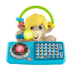 Fisher- Price Animal Band - Lello il Torello Prime Parole, toro interattivo per l'apprendimento con tasti a forma di lettera e 115 canzoni, luci e microfono, giocattolo per bambini, 9+ mesi, HYL01