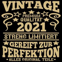 Vintage 2021 Gereift zur Perfektion: Cooles Geschenk zum 2. Geburtstag Geburtstagsparty Gästebuch Eintragen von Wünschen und Sprüchen lustig 2021 geboren | Vintage Retro Gereift